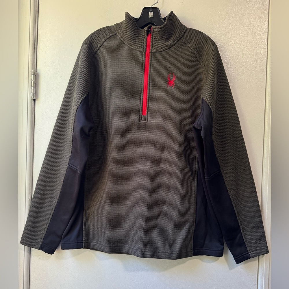Spyder Black and Gray Quarter-Zip Pullover